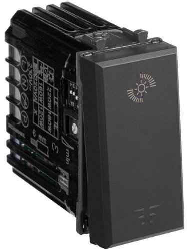 Светорегулятор кнопочный модульный DKC Avanti 1-кл. 1 мод. 5–220Вт черный матовый фото Светорегулятор кнопочный модульный DKC Avanti 1-кл. 1 мод. 5–220Вт черный матовый картинка